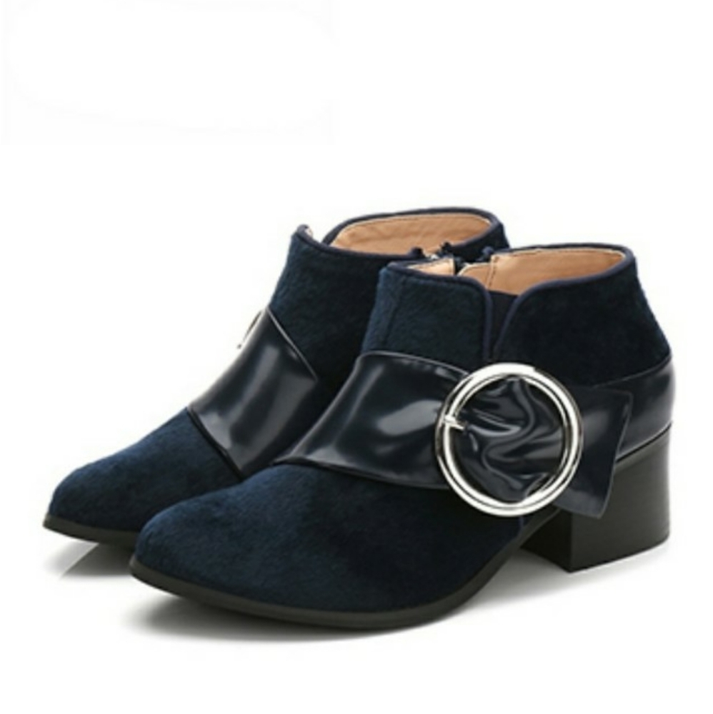 Ankle Booties-Blue Navy